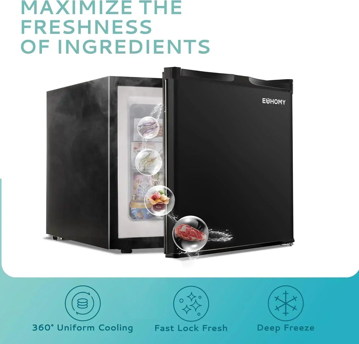 Upright freezer 3.0Cubic Feet Single Door Compact Mini Freezer with Reversible Door Small freezer wourant