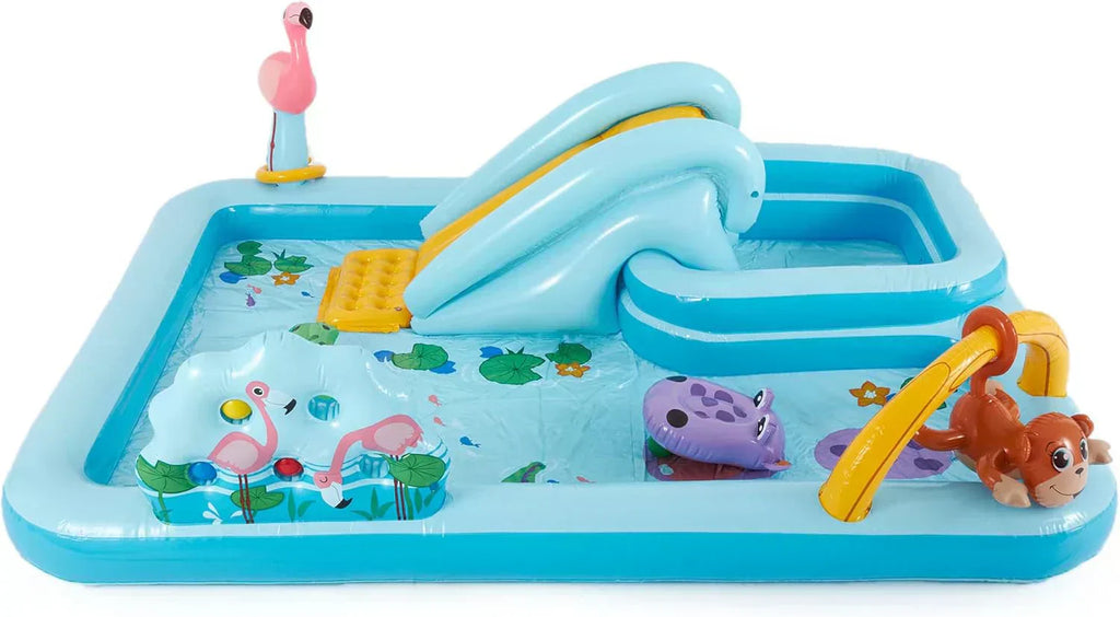 Intex 96" x 78" x 28" Inflatable Jungle Adventure Play Center Spray Kiddie Pool Water Slide wourant