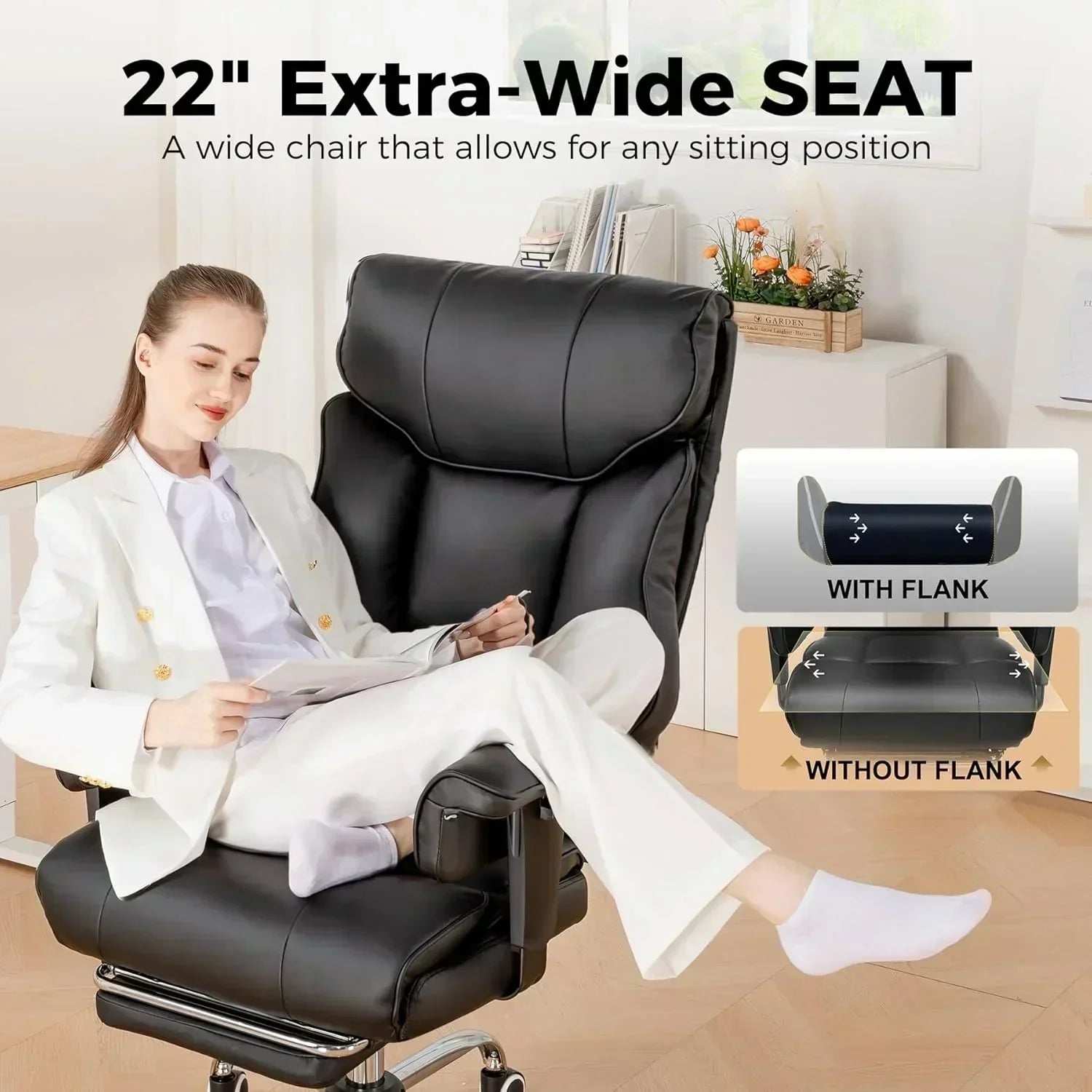 Large Tall Gaming Chair 400 lb Heavy Duty Office Chair wourant