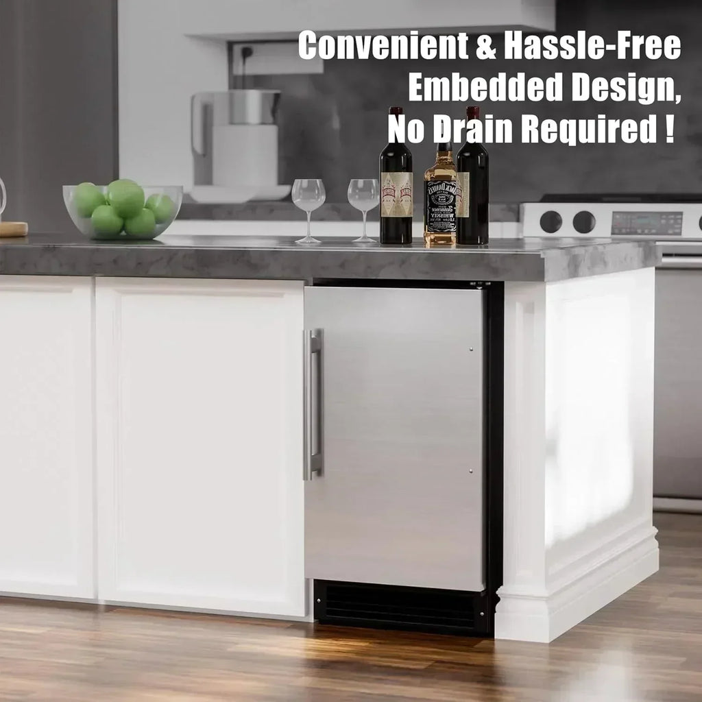 COTLIN 15" W Drainless Under Counter Ice Maker 22 LBS Storage Bin Free Standing wourant