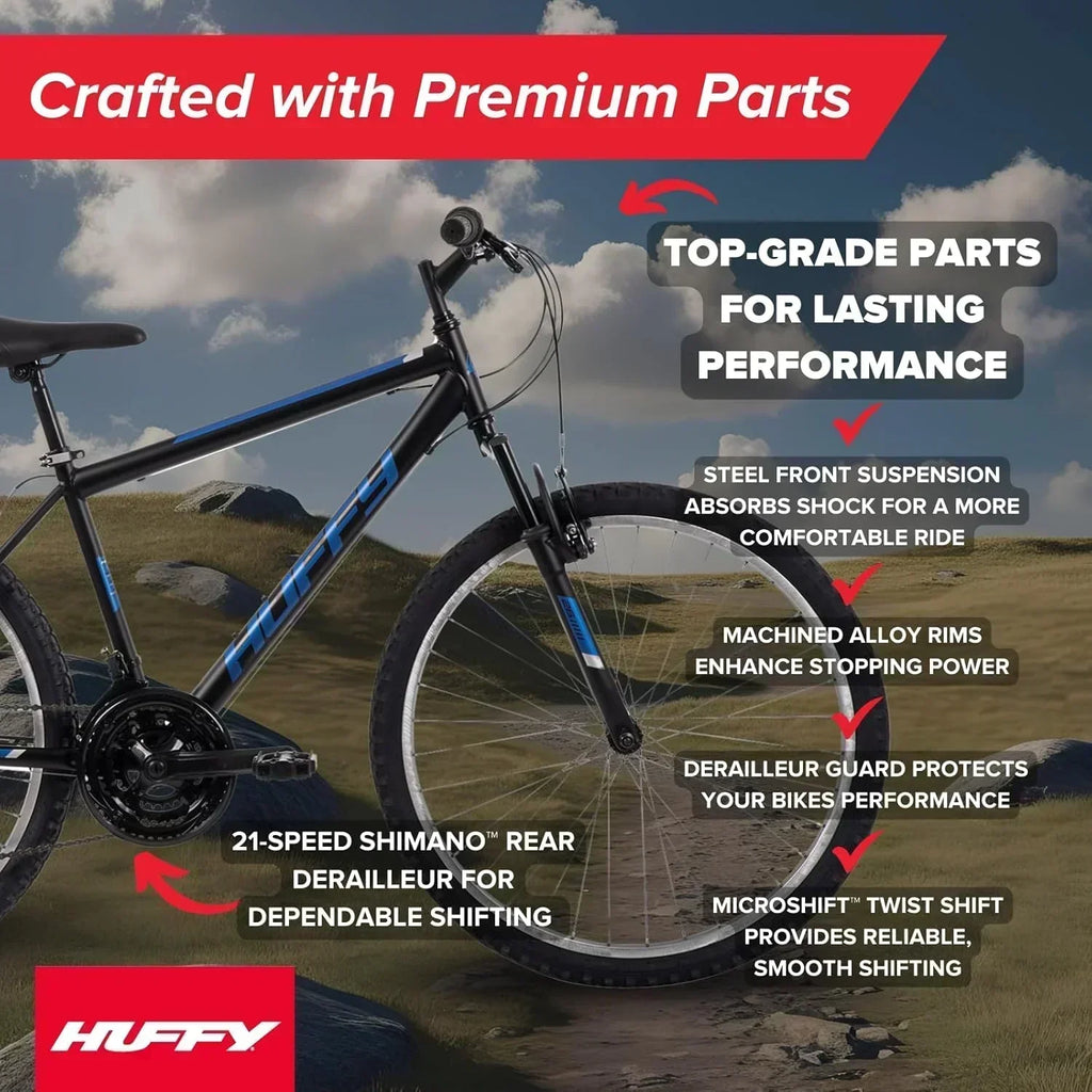 Huffy Stone Mountain Hardtail Mountain Bike for Boys/Girls/Men/Women 20"/24"/26" Sizes wourant