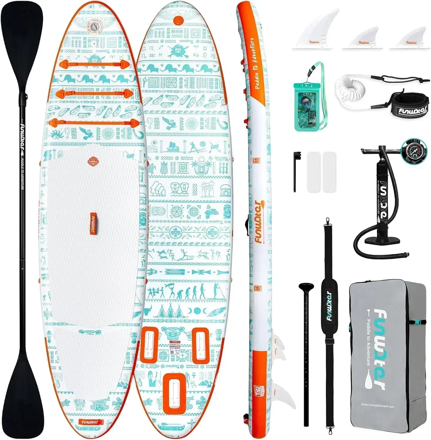 FunWater Inflatable Stand Up Paddle Board Premium SUP Paddle Accessories EVA Deck wourant