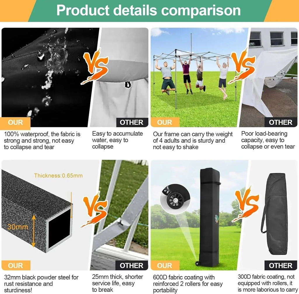 COBIZI 10x20 Heavy Duty Pop up Canopy Tent 6 sidewalls Commercial Canopy Wedding Party Tents wourant