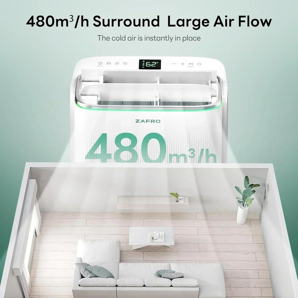 ZAFRO 8,000 BTU Portable Air Conditioners 4 Modes Portable AC Unit with Fast Cooling wourant