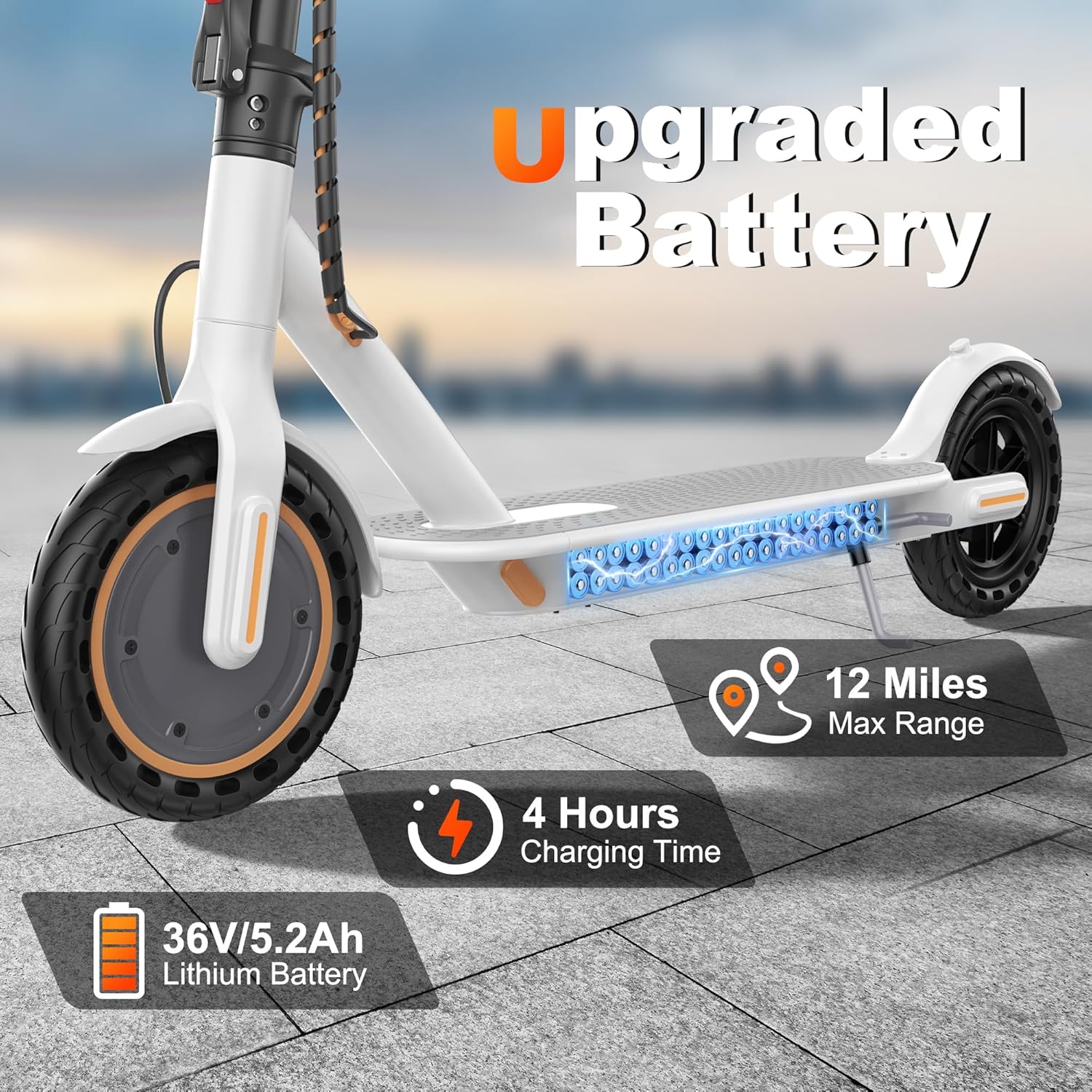 Electric Scooter 350W/500W Motor Top Speed 19/22 mph Max 16/23/28Miles Ranges Foldable E Scooter wourant