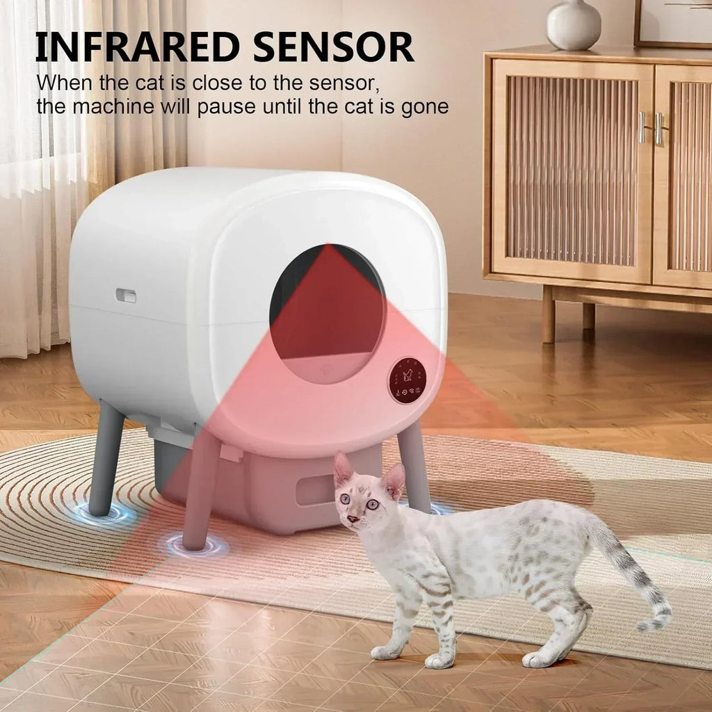 Self Cleaning Litter Box Large Capacity Automatic Cat Litter Box Self Cleaning for Cats wourant