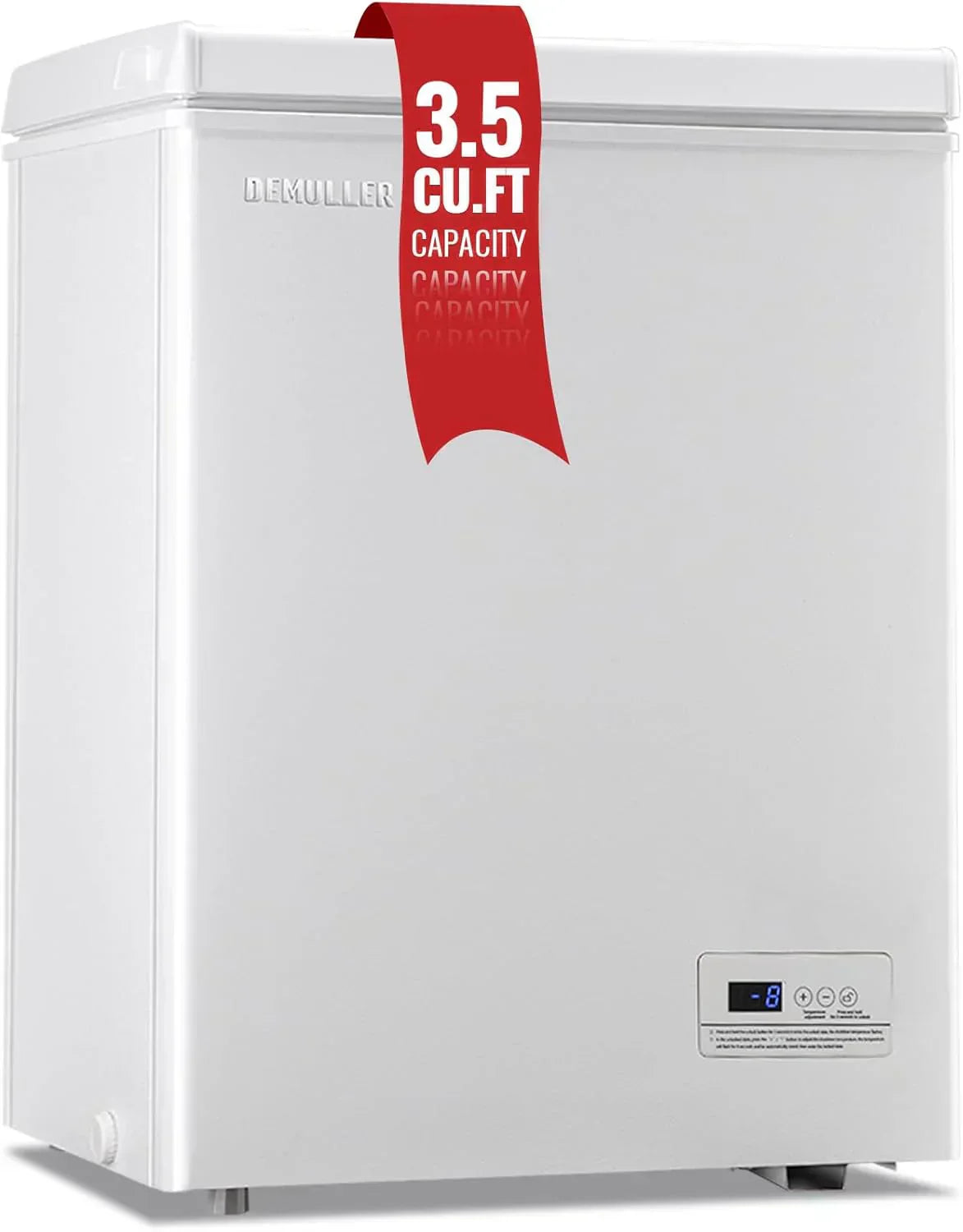 Chest Freezer 5.0Cubic Feet Deep Freezer Freestanding Freezers 2 Removable Stainless Steel Basket wourant
