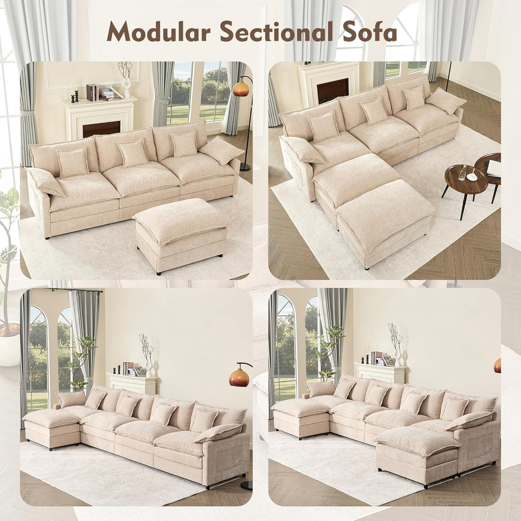 108" U-shaped sofa modular sofa three-seater comfortable cloud sofa wourant