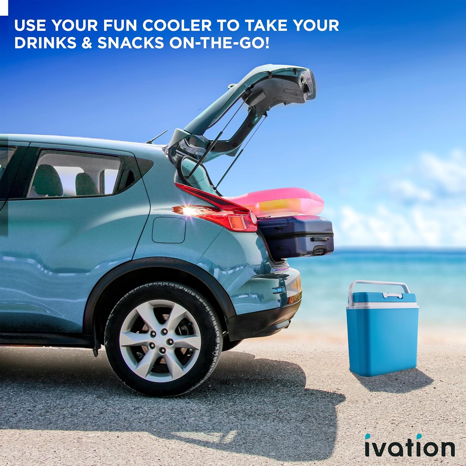 Electric Cooler & Warmer with Handle 24 L Portable Thermoelectric Fridge for Vehicles Trucks wourant