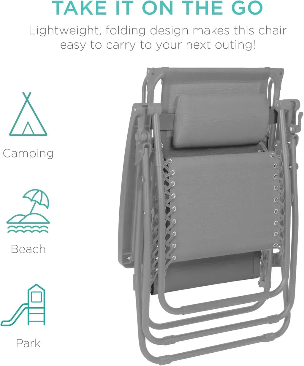 Best Choice Products Folding Zero Gravity Recliner Patio Lounge Chair Adjustable Canopy Shade wourant