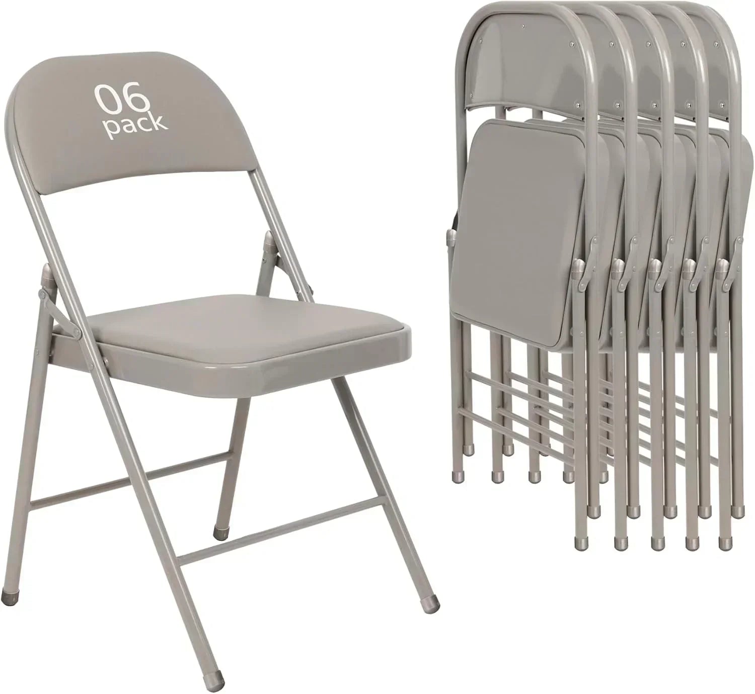 6 Pack Black Folding Chairs with Leather Chairs Events Office Wedding Party Upholstered Chairs wourant