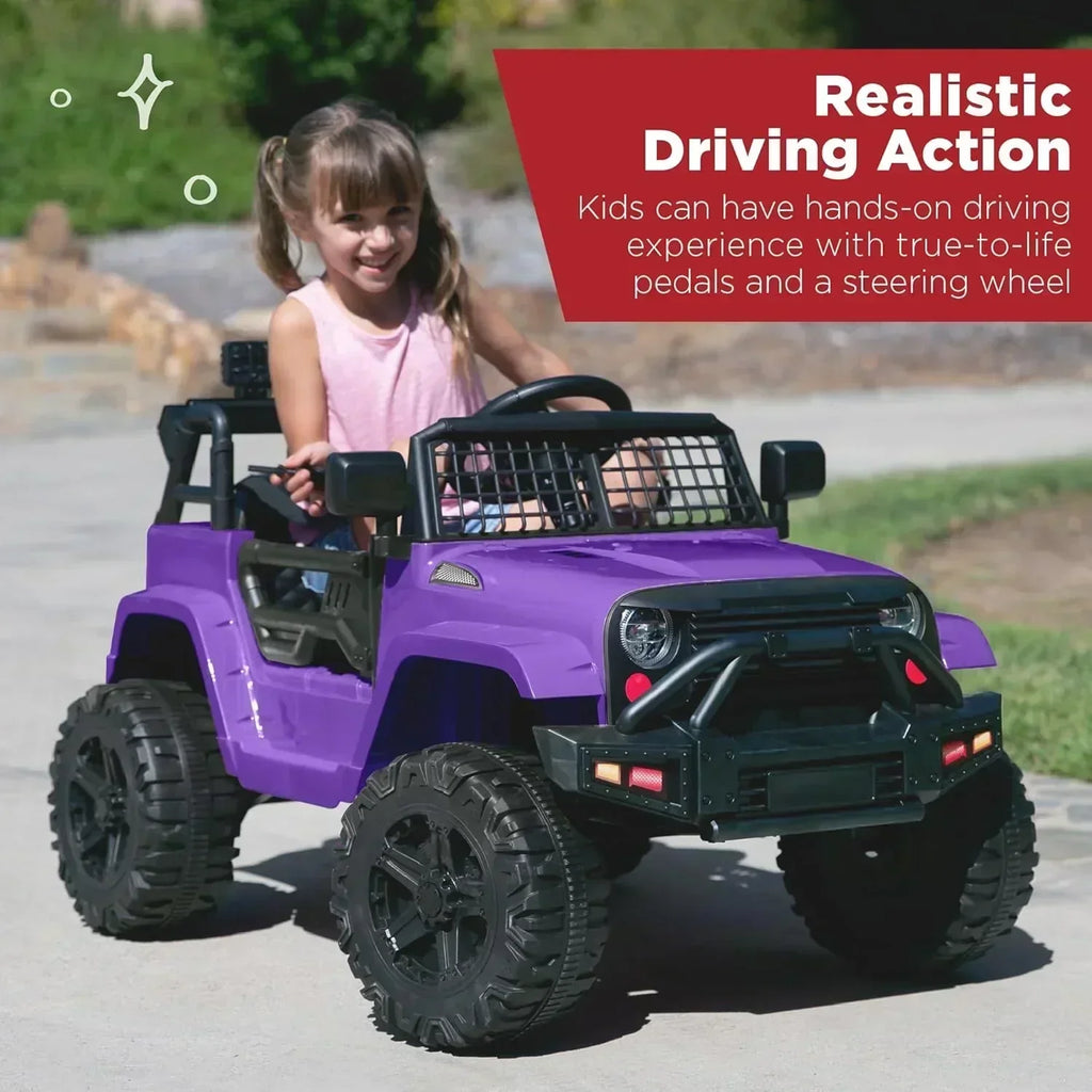 Best Choice Products 12V Kids Ride-On Truck Car with Spring Suspension and LED Lights wourant