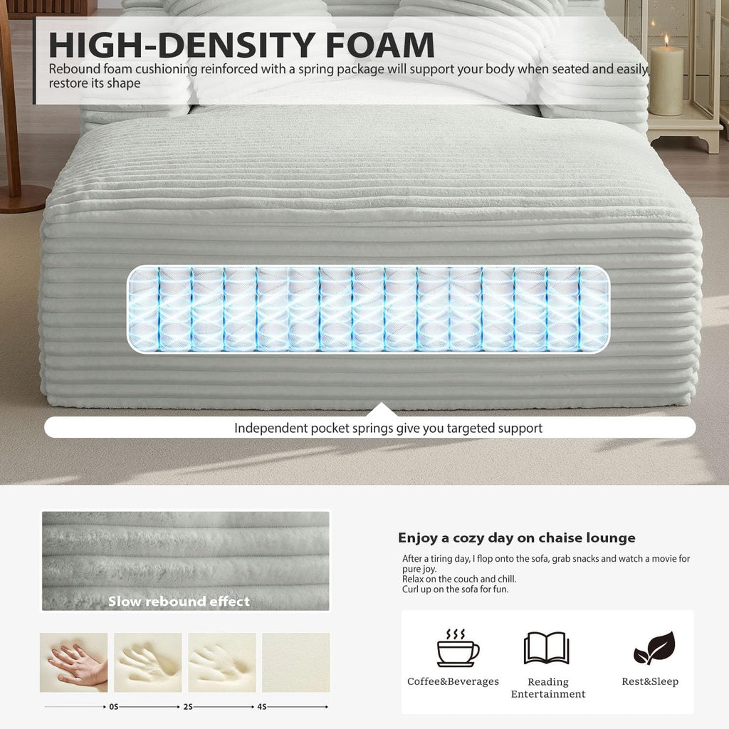 50-inch indoor recliner oversized corduroy upholstered boneless sofa bed deep sleeper sofa wourant