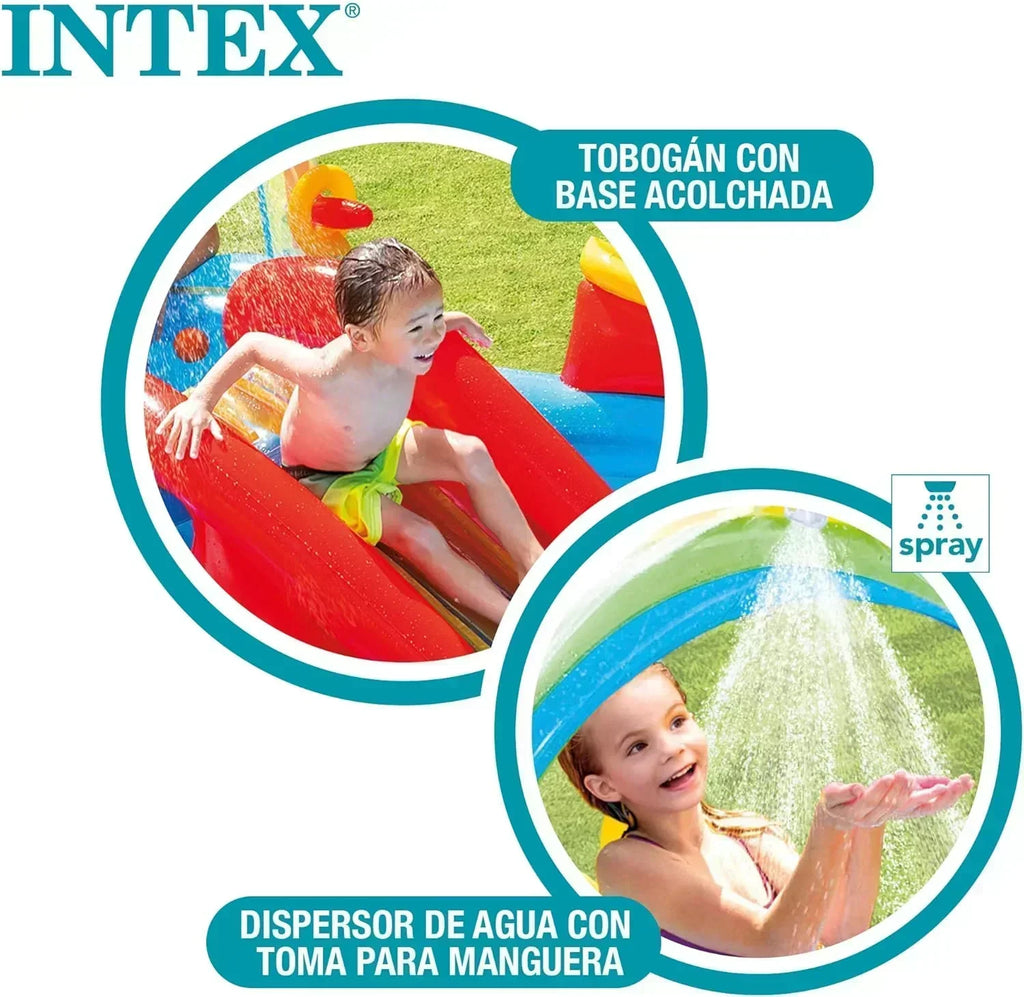 Intex 96" x 78" x 28" Inflatable Jungle Adventure Play Center Spray Kiddie Pool Water Slide wourant