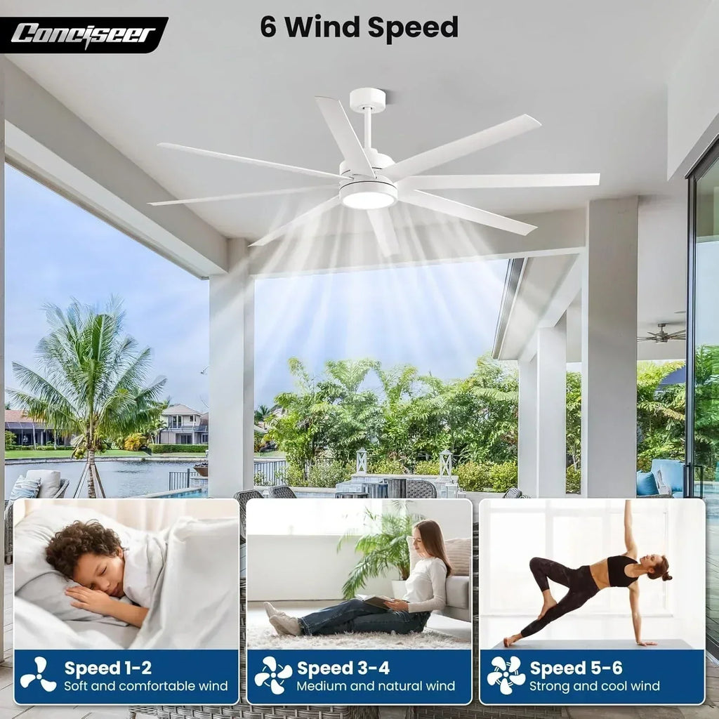 Modern ceiling fan 72 inch bedroom living room library cafe outdoor/industrial wourant