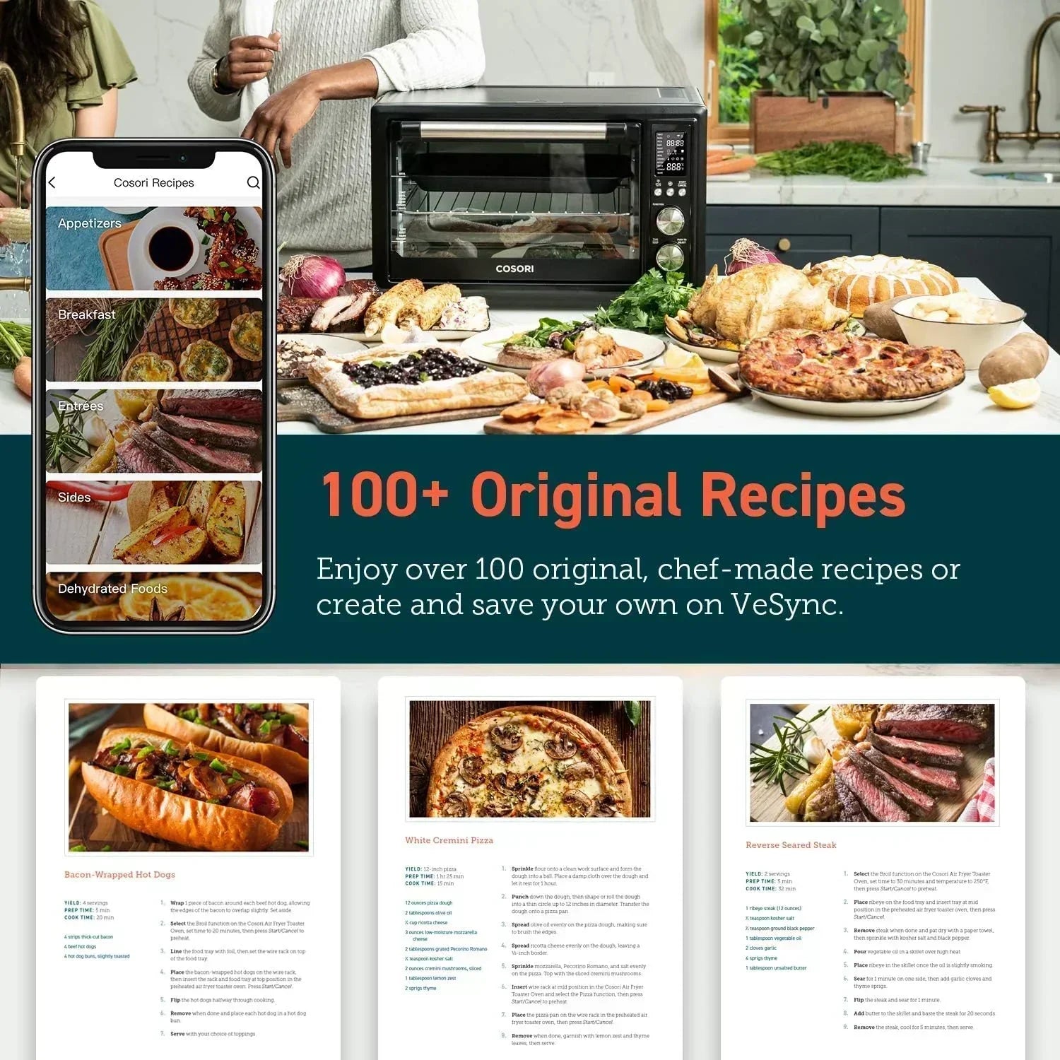 Air Fryer Toaster Oven Combo 13-in-1 32Qt APP Voice Control Convection Oven Countertop wourant
