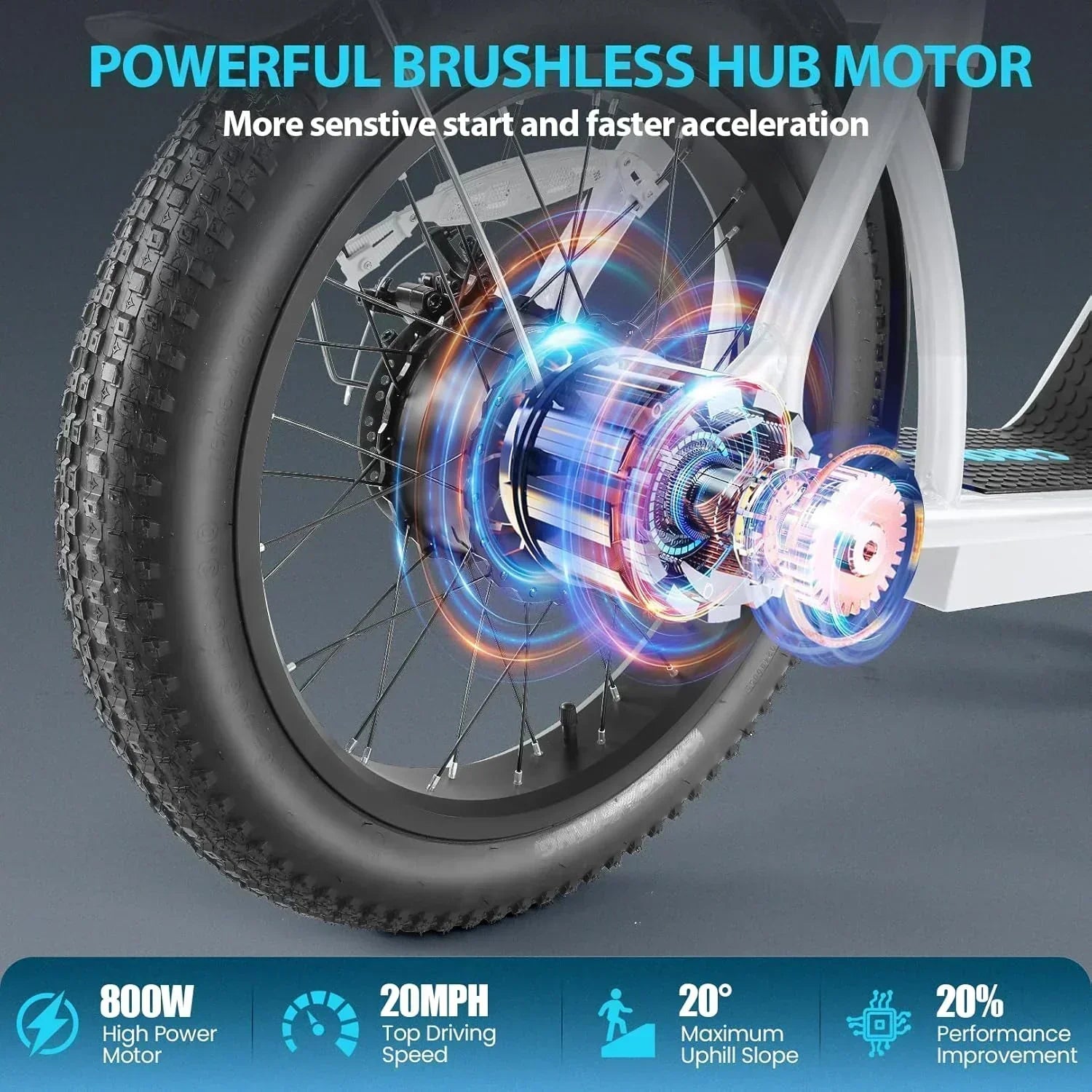Caroma Peak 800W Foldable Adult Electric Scooter with 20-inch Wide Tires 48V Battery Basket wourant