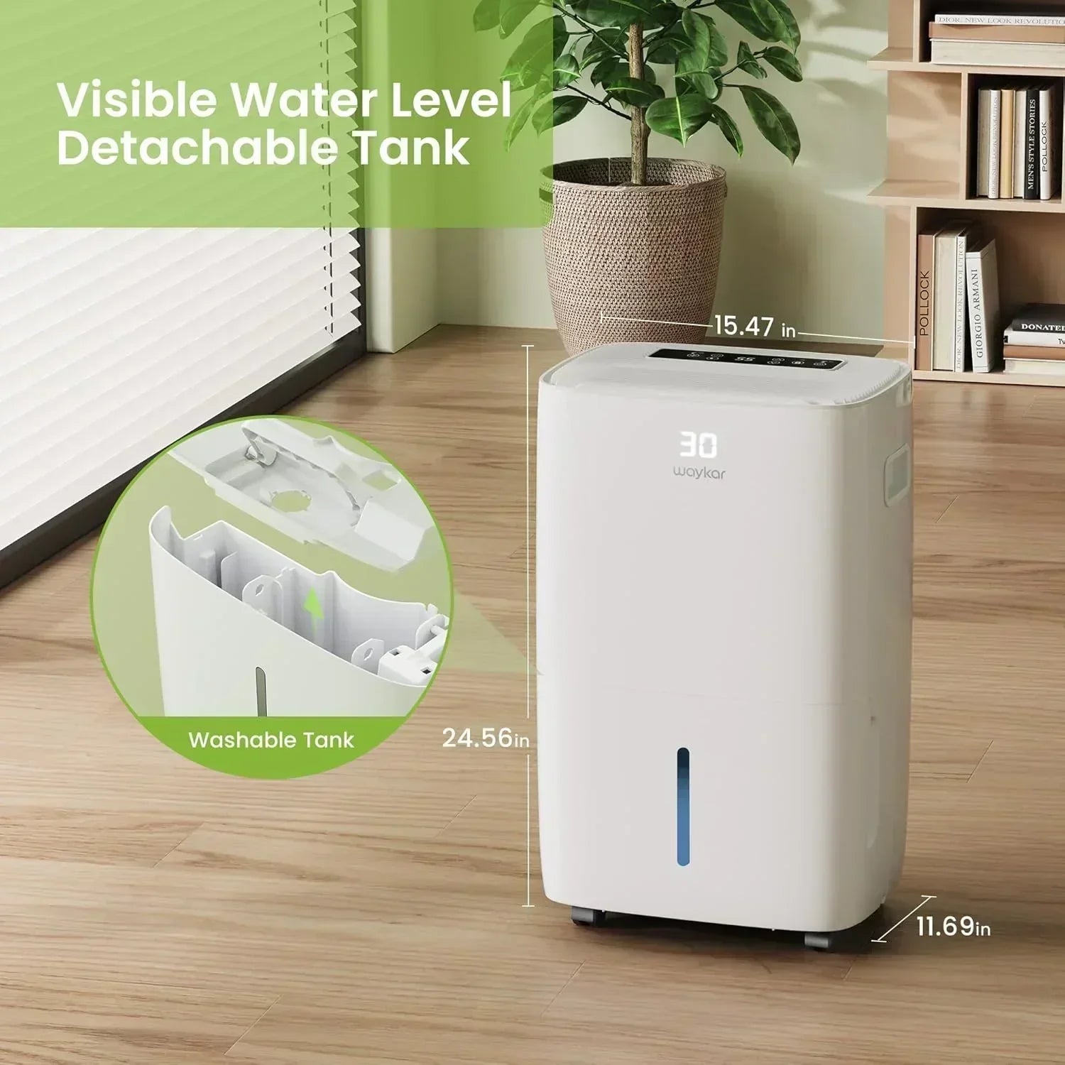 Waykar 2000 Sq Ft Dehumidifier for Home and Basements with Auto or Manual Drainage wourant