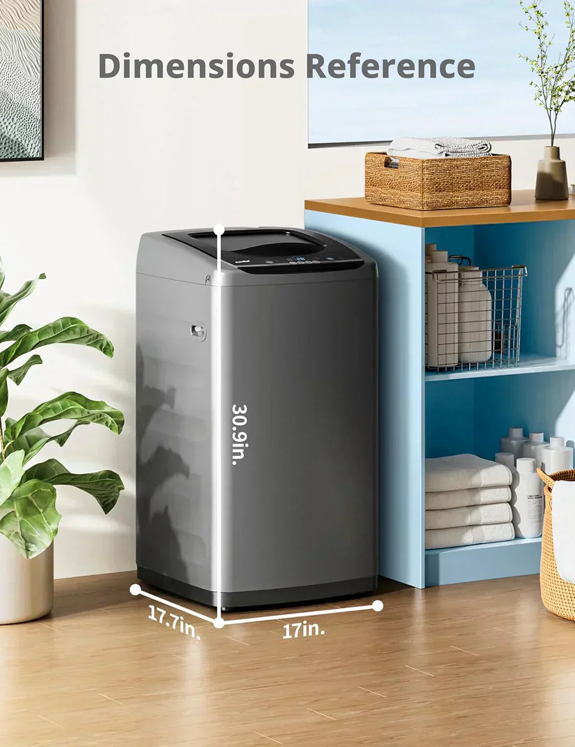 Comfee Portable Washing Machine 0.9 Cubic Foot with LED Display and Built-in Drum wourant