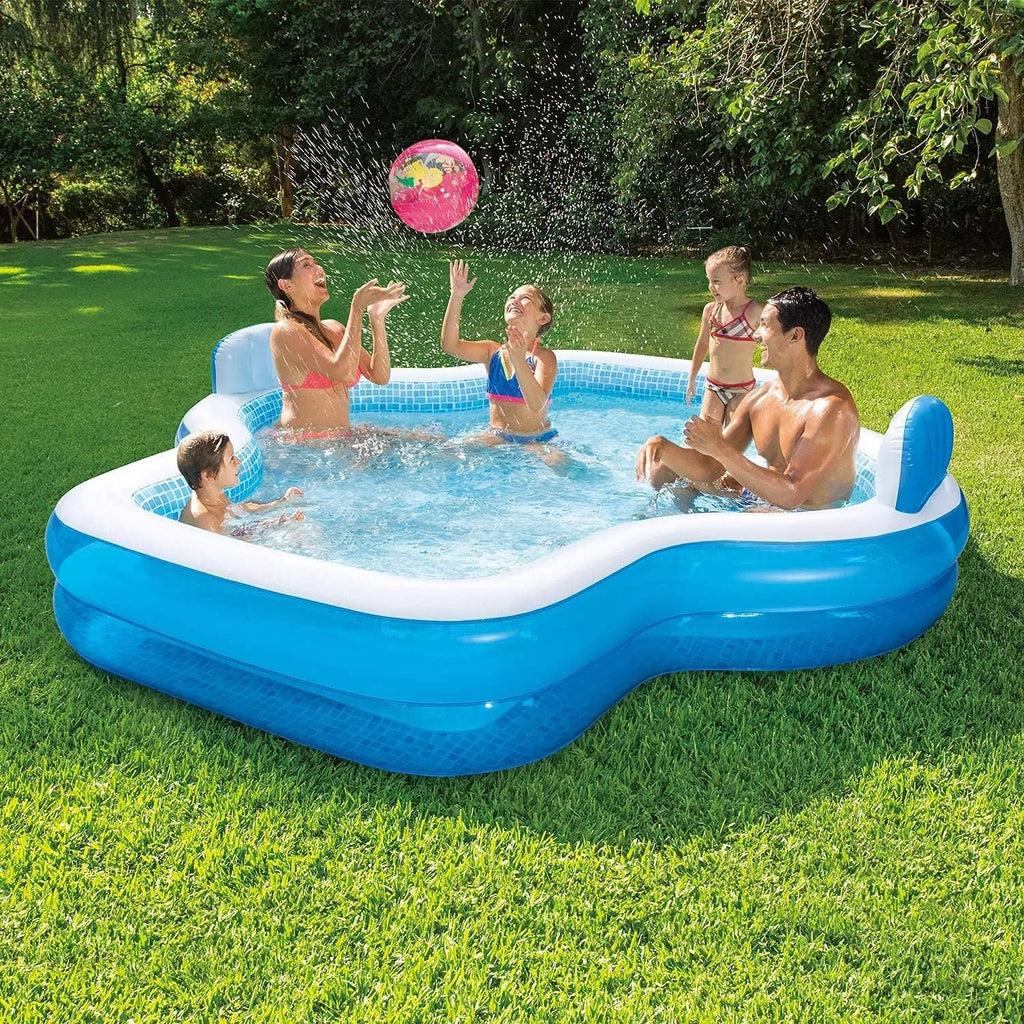 Member's Mark Elegant Family Pool 10 Feet Long 2 Inflatable Seats with Backrests wourant