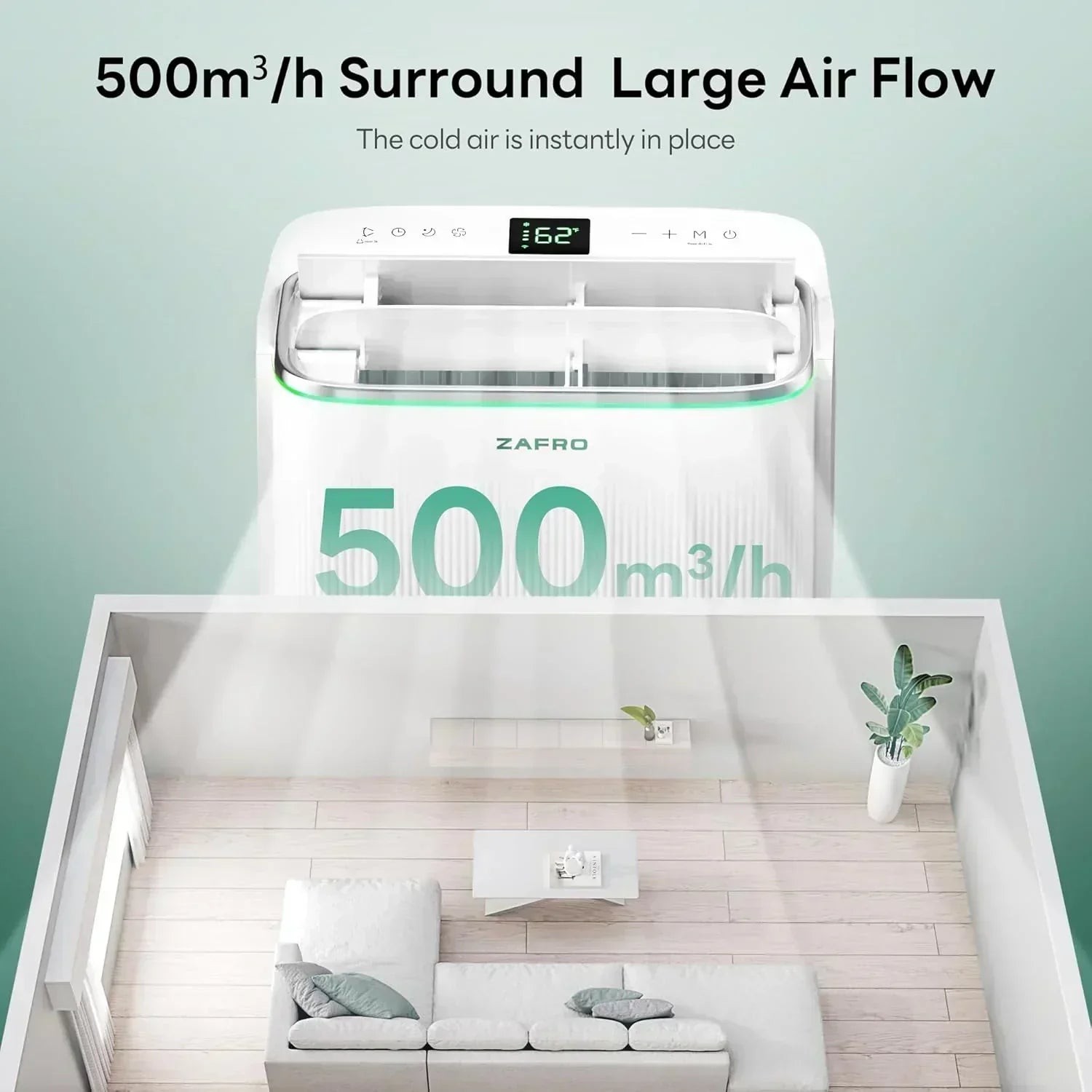 ZAFRO 8,000 BTU Portable Air Conditioners 4 Modes Portable AC Unit with Fast Cooling wourant