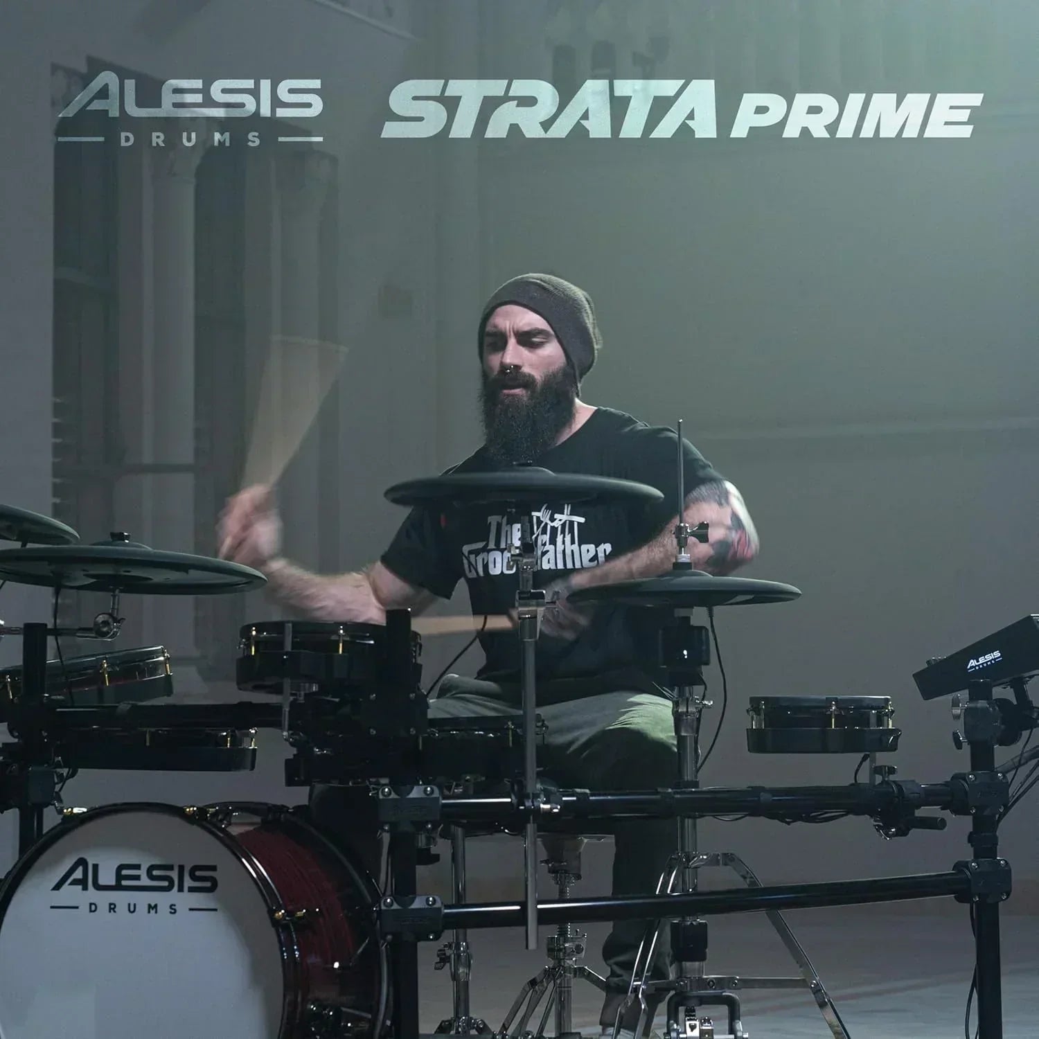 Alison Strata Prime Electronic Drum Set with Touch Screen Dual Area Grid Head wourant