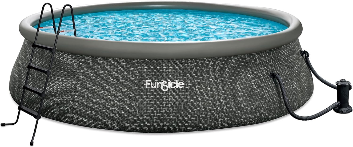 Funsicle 12 Foot by 36 Inch Quickset Round Inflatable Ring Top Outdoor Swimming Pool Set wourant
