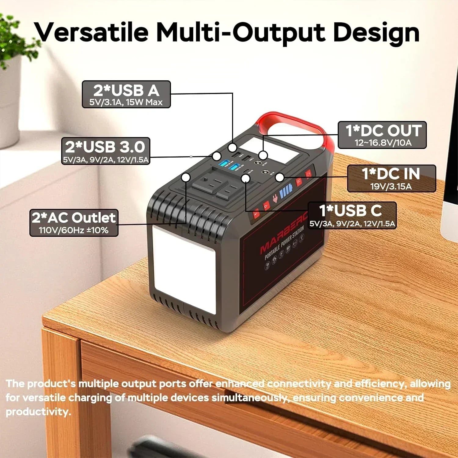 Portable Power Station 88Wh Camping Lithium Battery Solar Generator Fast Charging Power Bank wourant