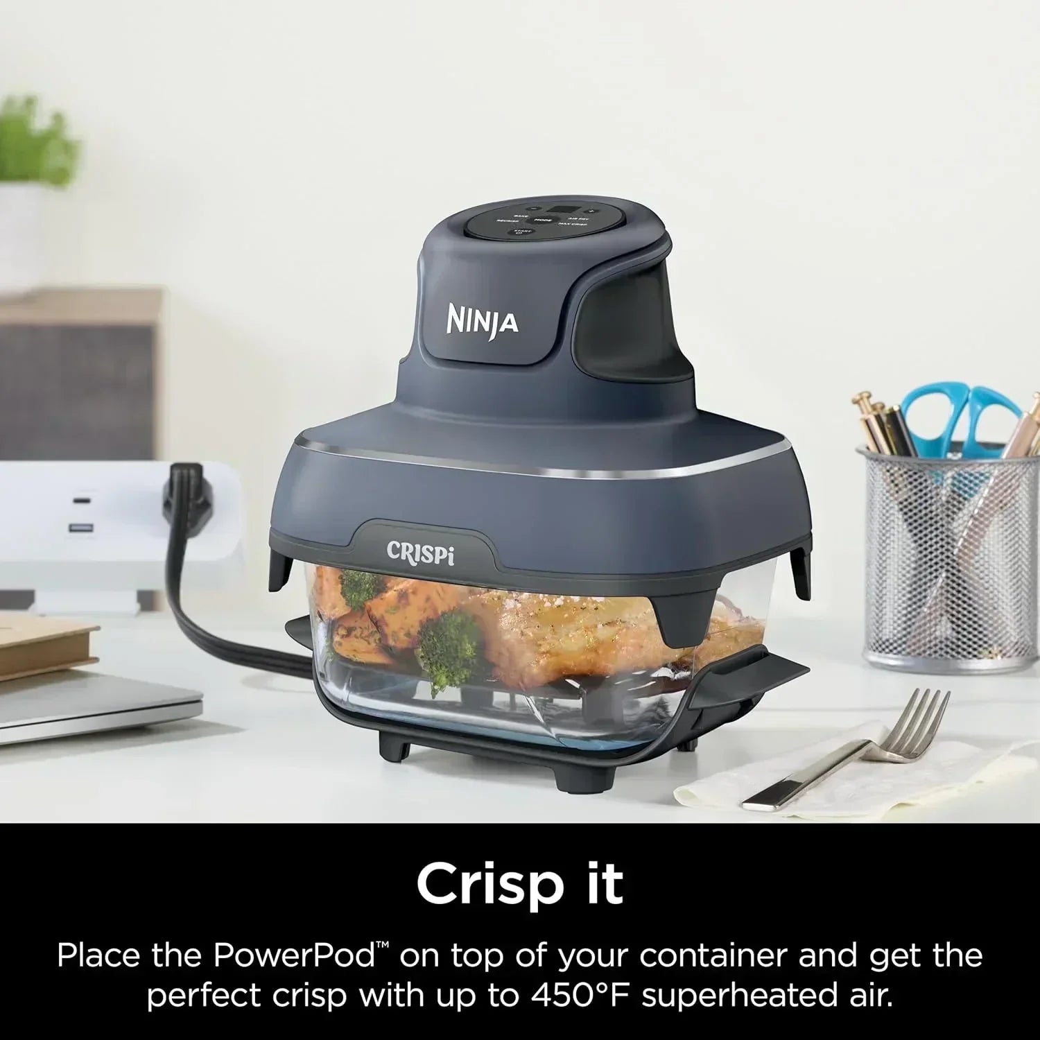 Ninja Crispi 4 in 1 Portable Glass Air Fryer Cooking System 4QT 6 Cup TempWare Glass Containers wourant