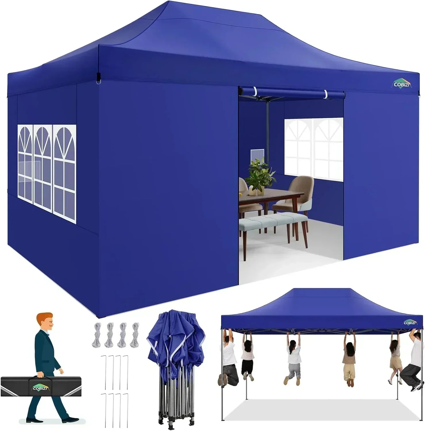 COBIZI 10x20 Heavy Duty Pop up Canopy Tent 6 sidewalls Commercial Canopy Wedding Party Tents wourant