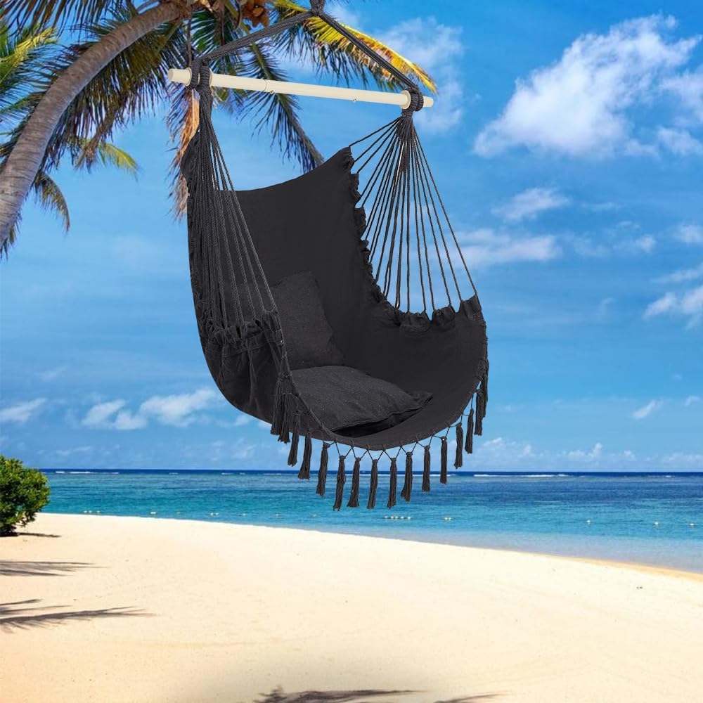 ONCLOUD Hammock Chair Hanging Rope Swing Load Capacity Macrame Hammock Swing Seat wourant