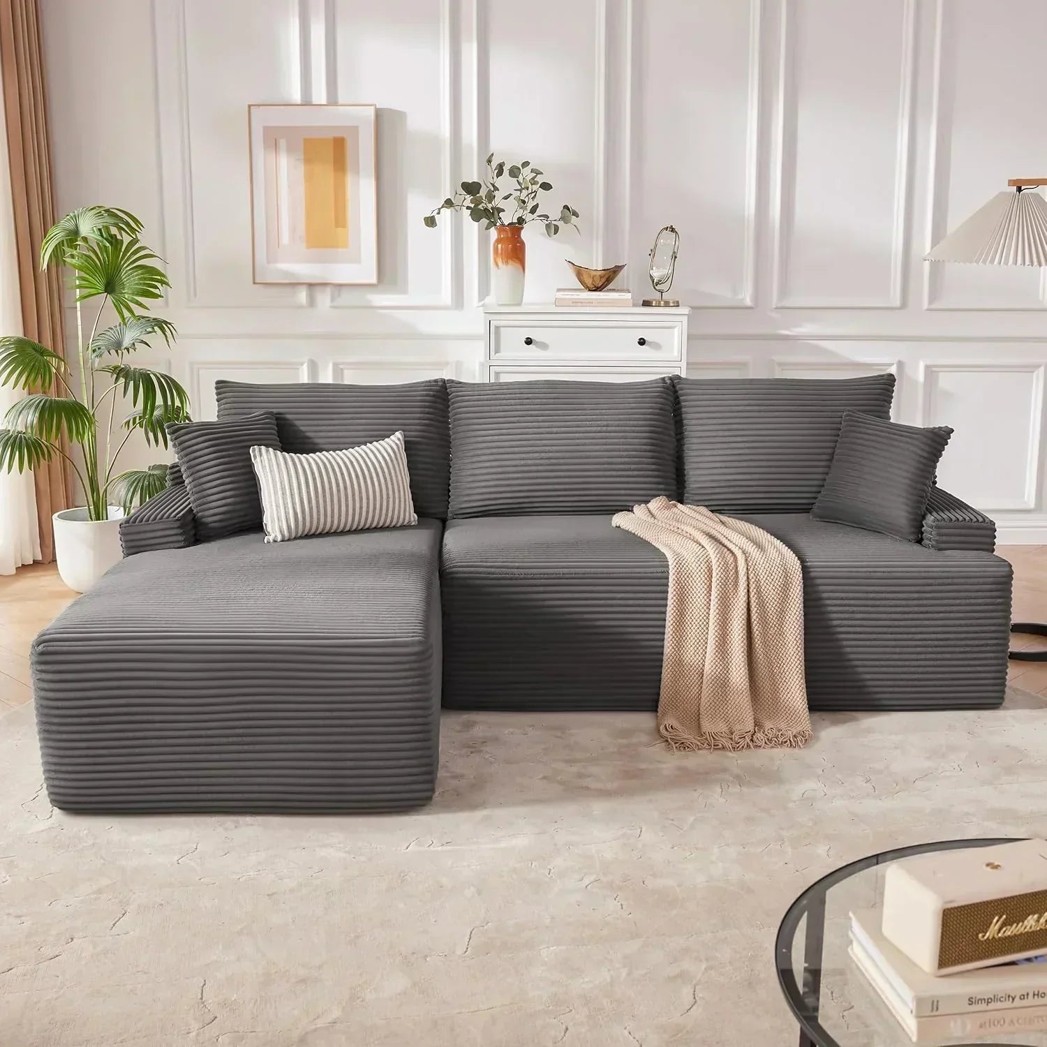 110-inch cloud sofa boneless sofa in the living room modular sofa with deep seats wourant