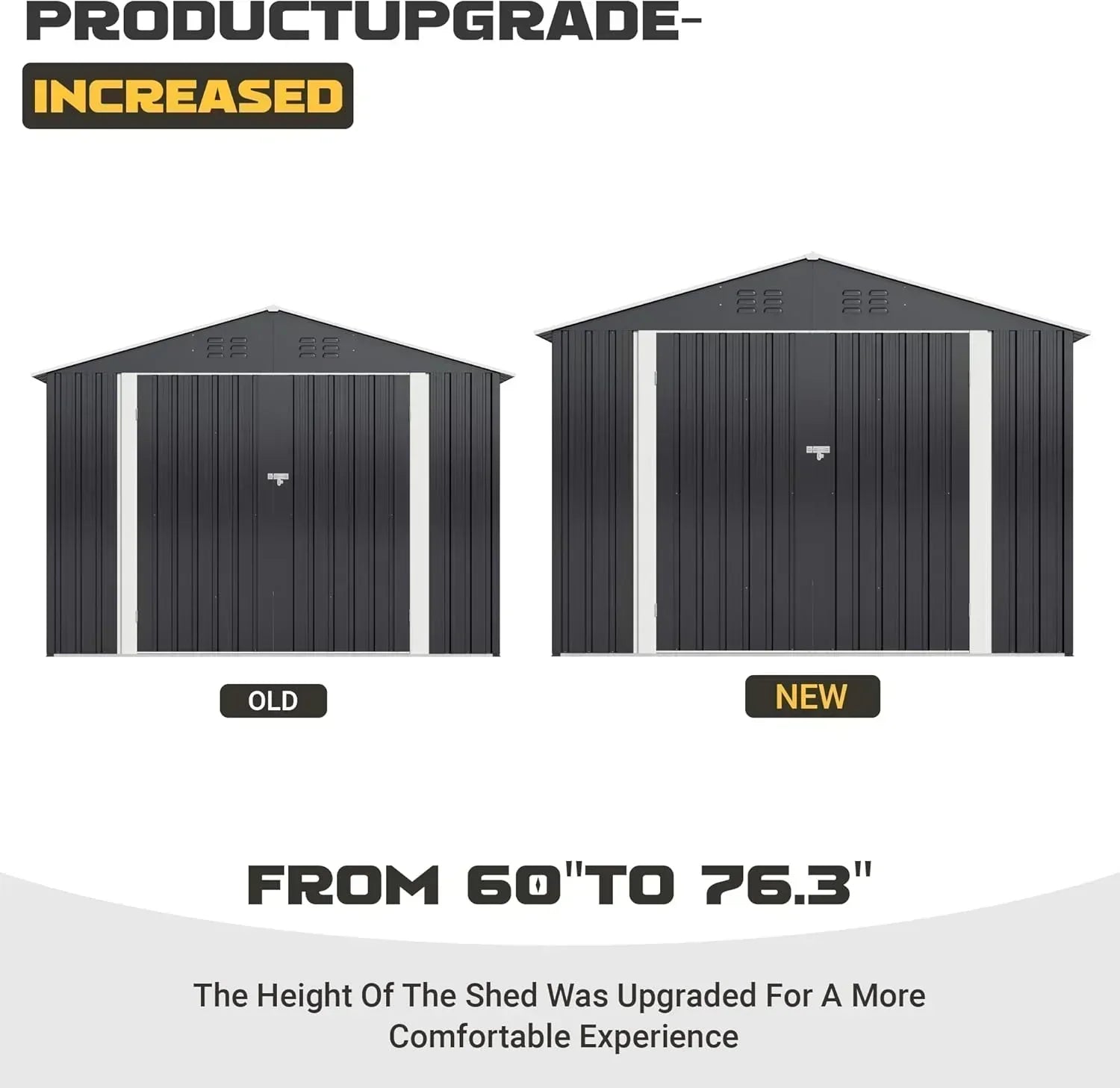 Polar Aurora 8 x 12 FT Outdoor Storage Shed Metal Garden Shed with Updated Frame Structure wourant