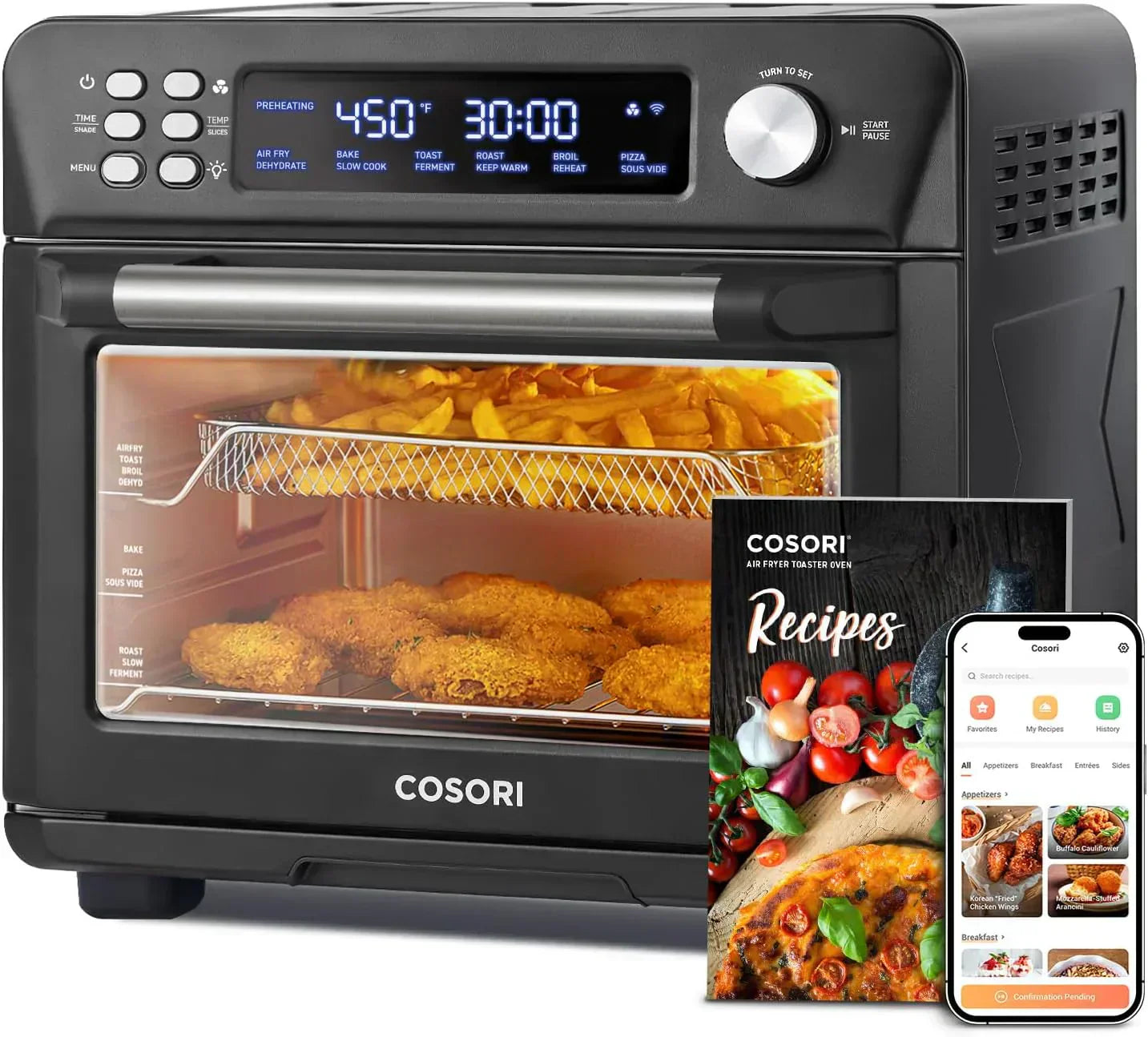 COSORI Smart 12-in-1 Air Fryer Toaster Oven Combo Airfryer Convection Oven Countertop wourant