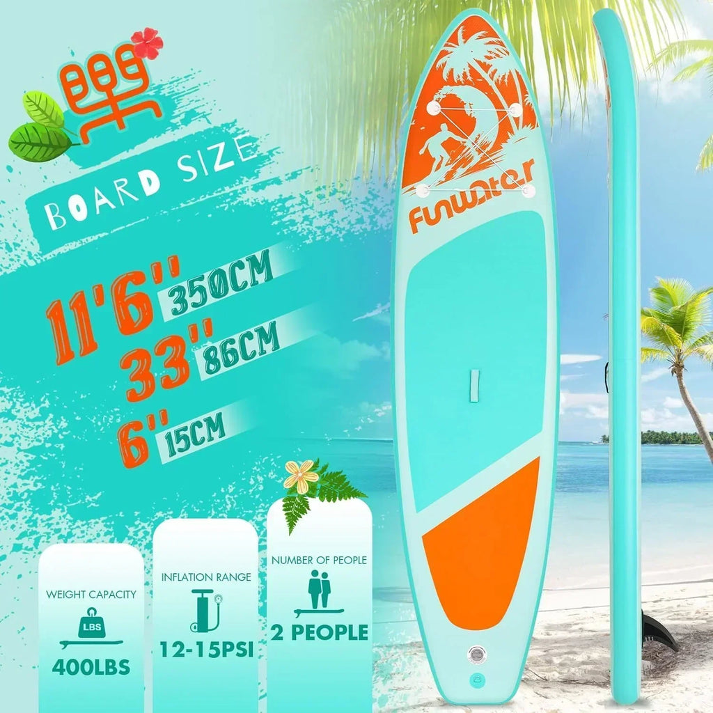FunWater Inflatable Stand Up Paddle Board Premium SUP Paddle Accessories EVA Deck wourant
