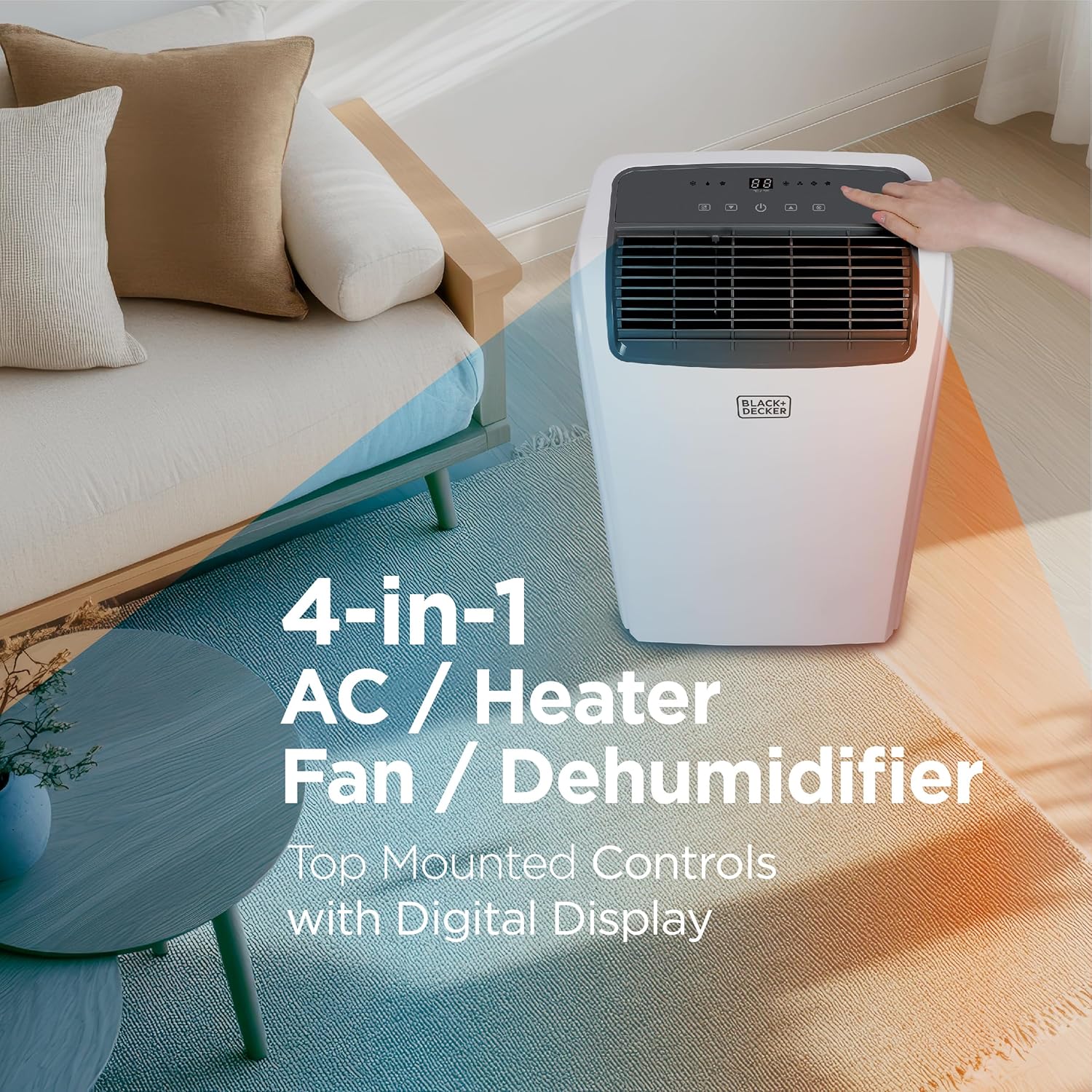 BLACK+DECKER 10,000 BTU Portable Air Conditioner for Rooms up to 450 Sq with Remote Control wourant
