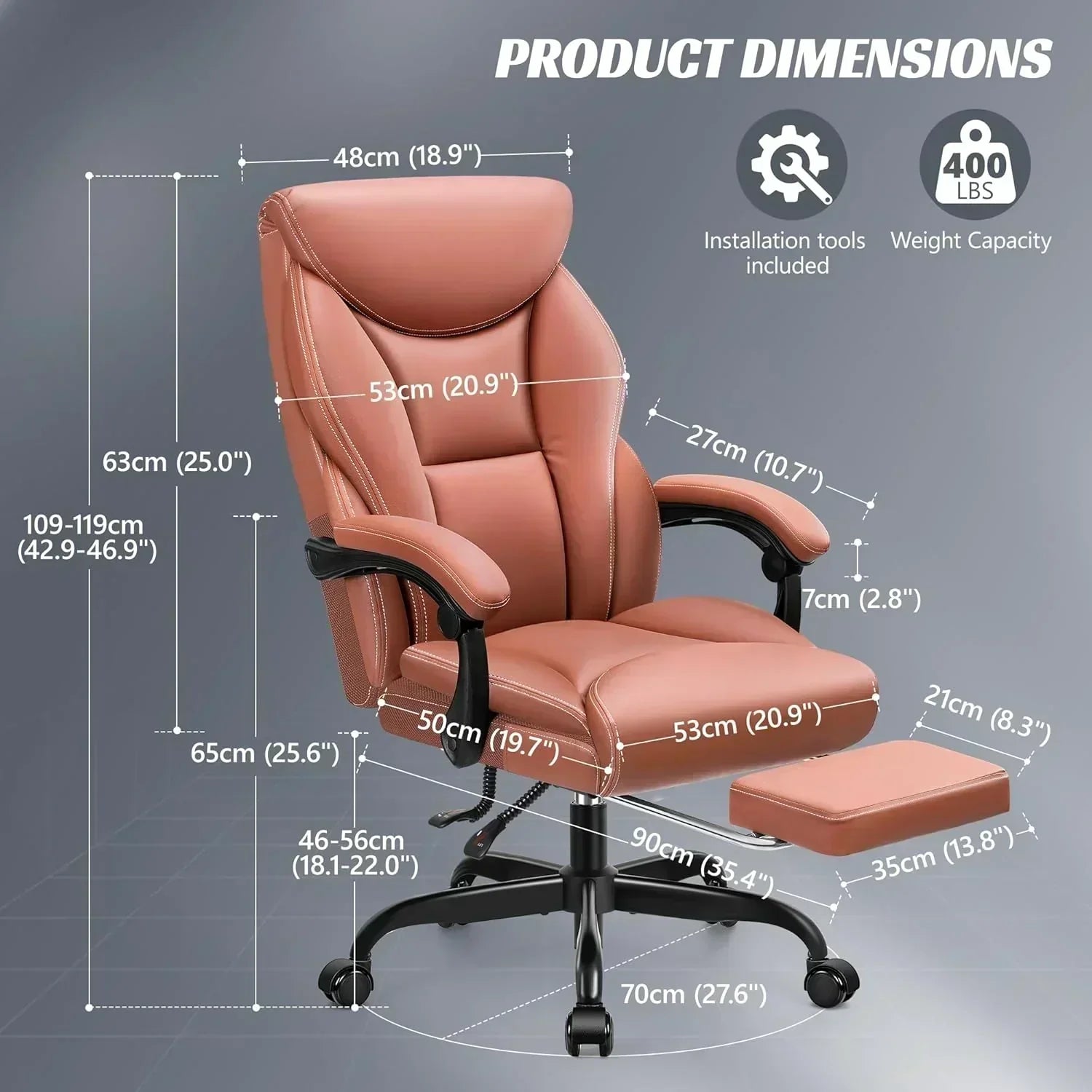 Office Chair Large High-Foot Computer Desk Chair Chair Lumbar Support Rotating Computer Chair wourant
