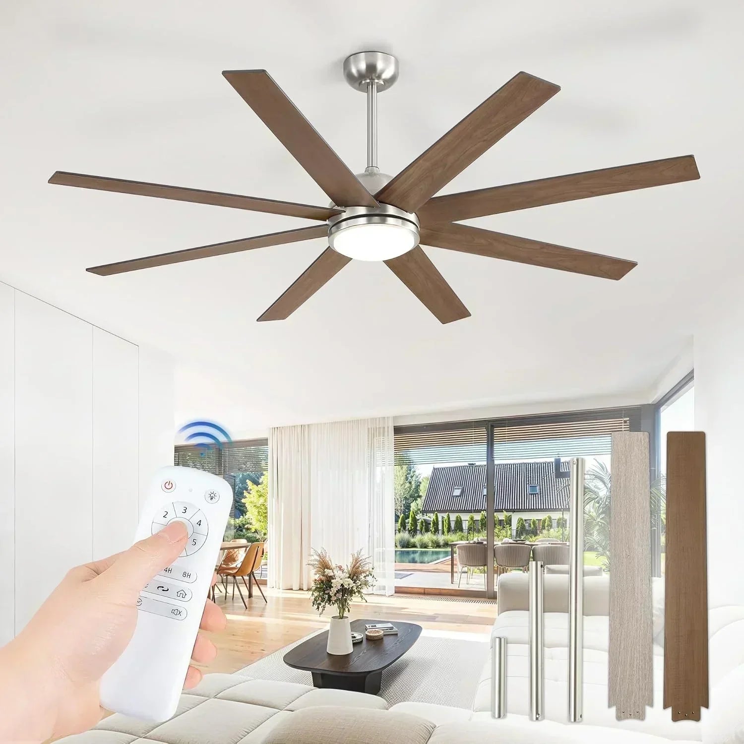 Ceiling Fan Indoor/Outdoor 8 Blades 65 inches wourant