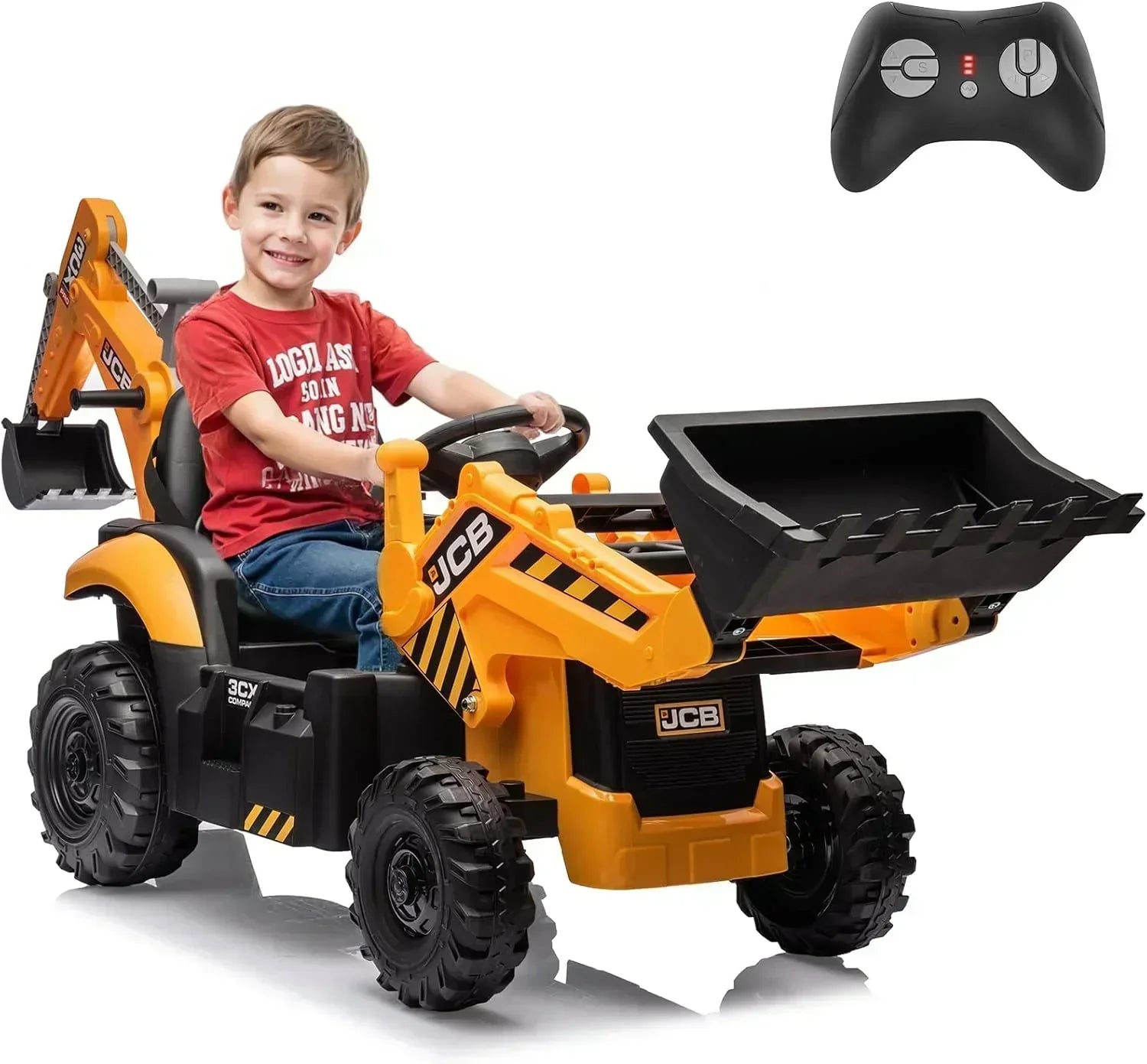12V JCB Ride On Excavator Ride on Toys for Kids 4-8 Electric Car for Kids with Tractor wourant
