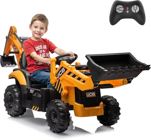 12V JCB Ride On Excavator Ride on Toys for Kids 4-8 Electric Car for Kids with Tractor wourant