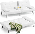 Homall Futon Sofa Bed Leather Futon Couch with Armrests Adjustable Recliner Sleeper Sofa Bed wourant