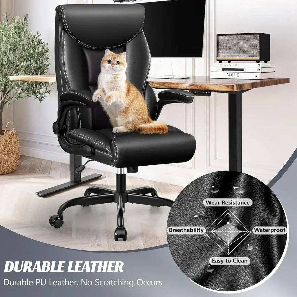 Office Chair Large High-Foot Computer Desk Chair Chair Lumbar Support Rotating Computer Chair wourant