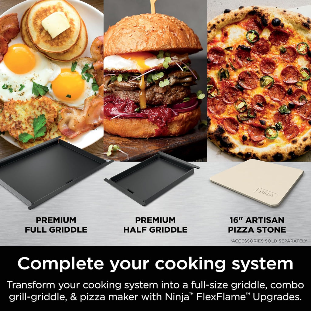 Ninja FlexFlame Grill and Smoker Electric Propane Grill Roaster BBQ Grill 5-in-1 Cooking System wourant