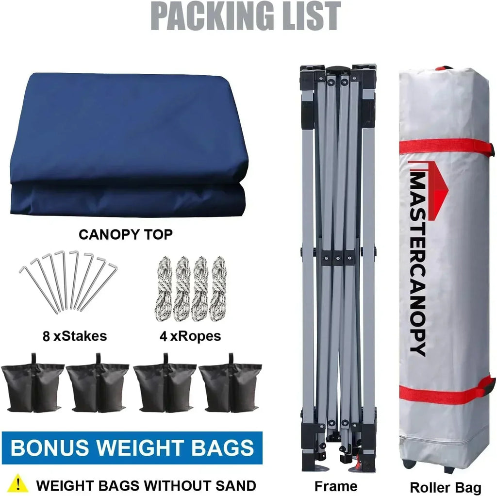 Durable Pop-up Canopy Tent with Roller Bag (10x10 Black) wourant