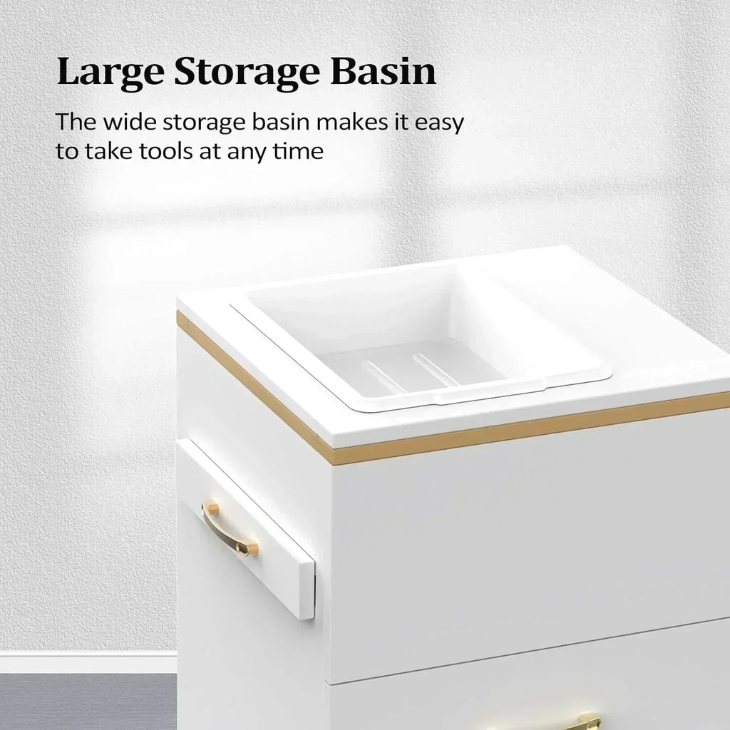 OmySalon Salon Storage Station Barber Stations Beauty Salon Spa Equipment with 3 Drawers wourant