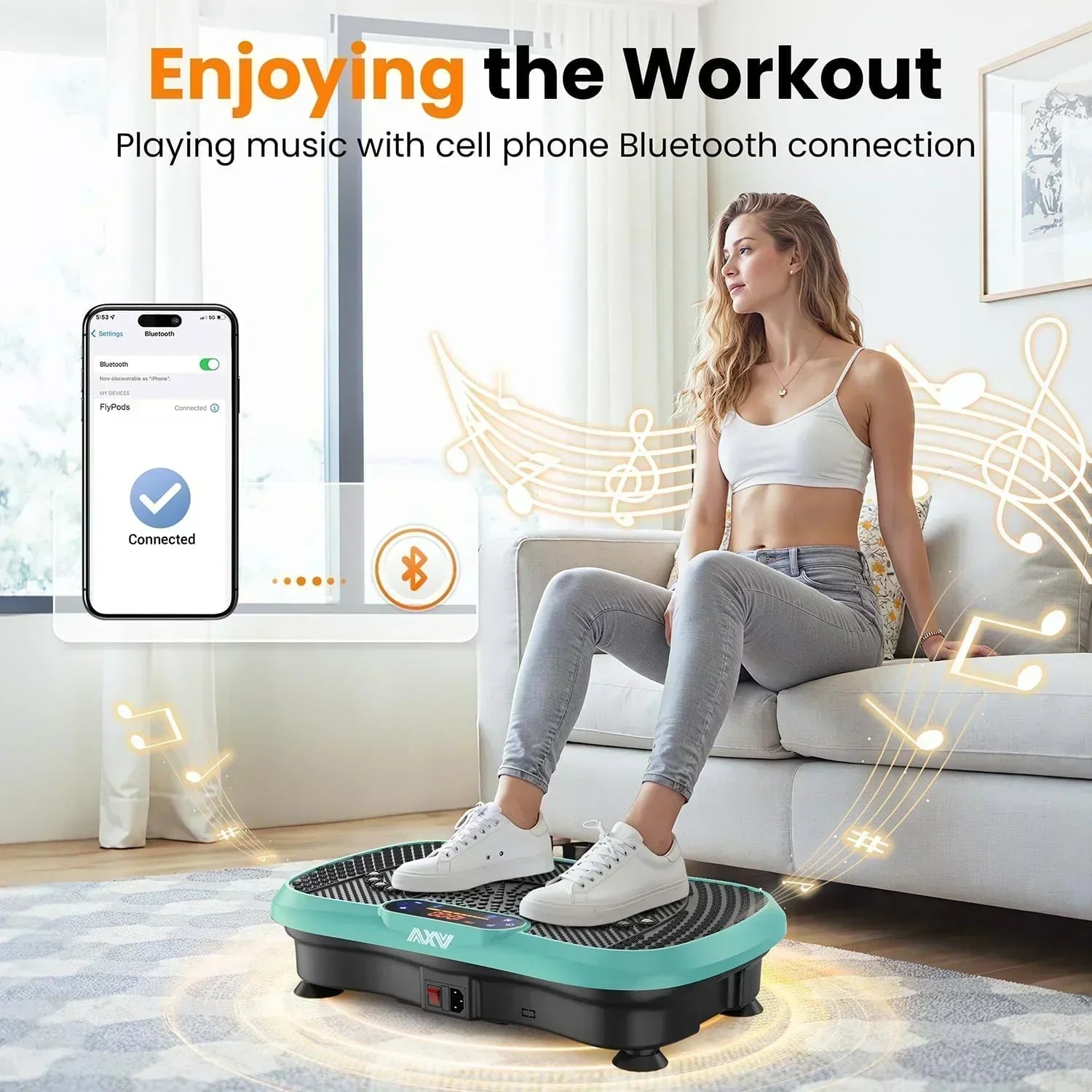 AXV Vibration Plate Fitness Platform Trainer Suitable for men and women to lose weight wourant