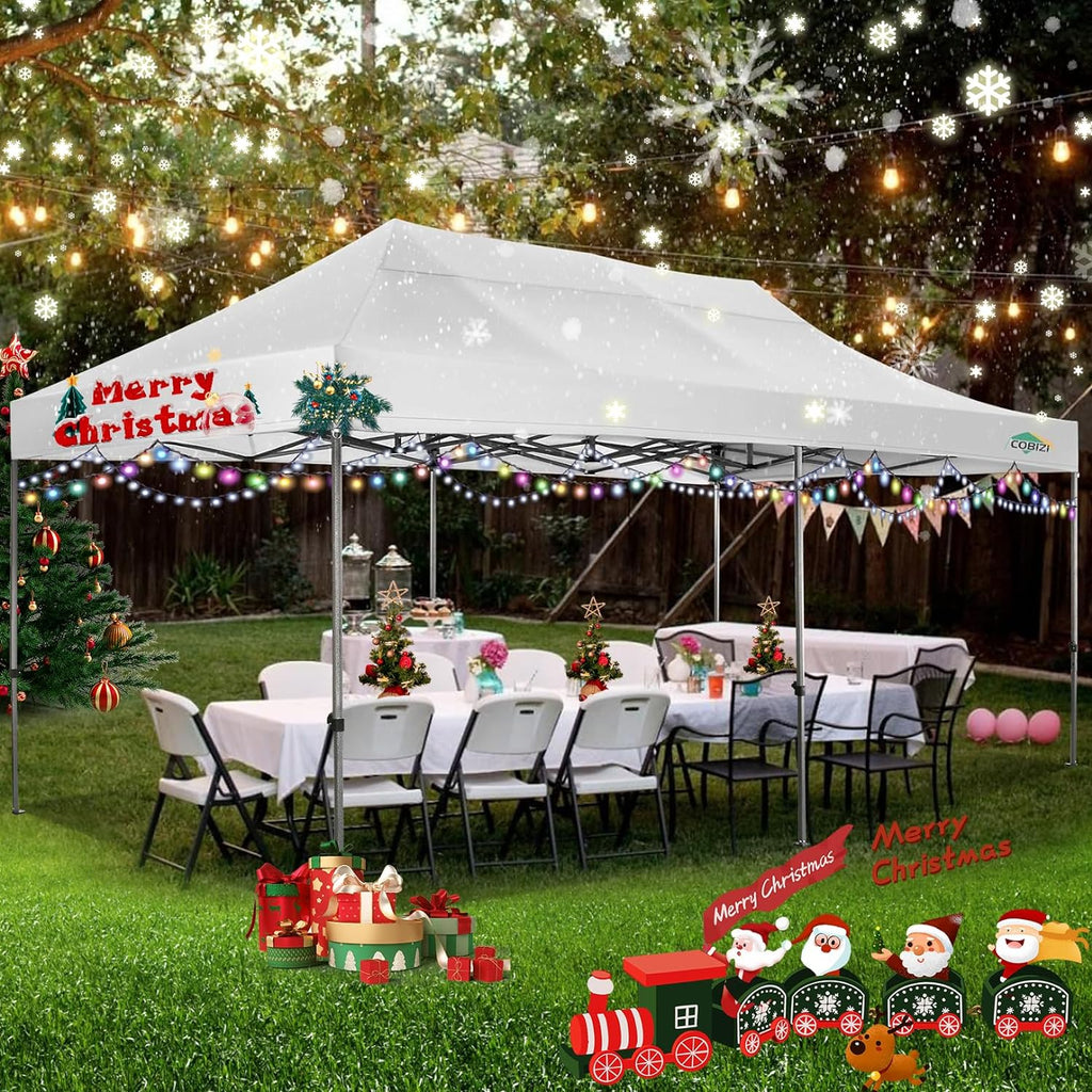 COBIZI 10x20 Heavy Duty Pop up Canopy Tent 6 sidewalls Commercial Canopy Wedding Party Tents wourant
