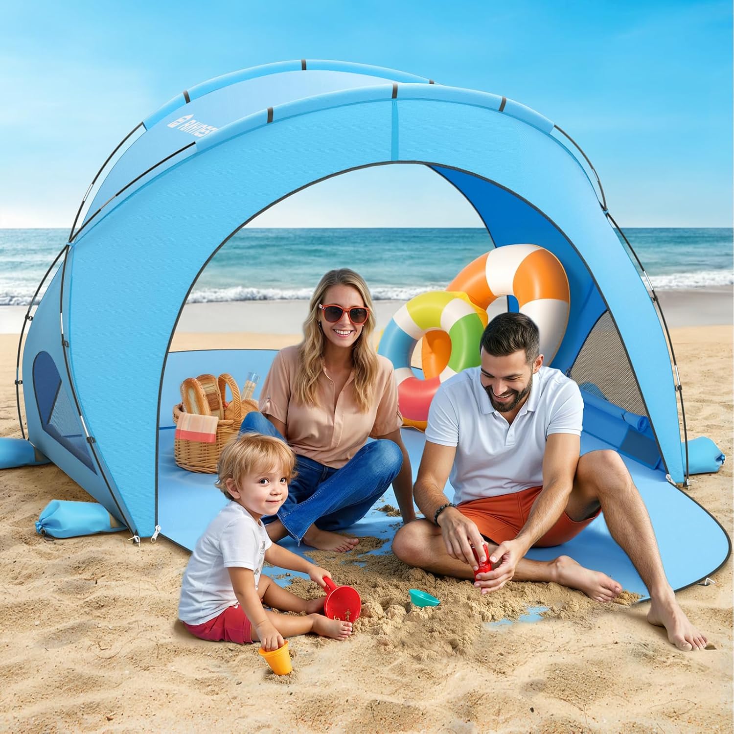 Beach Tent Sun Shelter Beach Shade Tent with UPF50+ UV Protection Beach Sun Shelter Beach Shade wourant