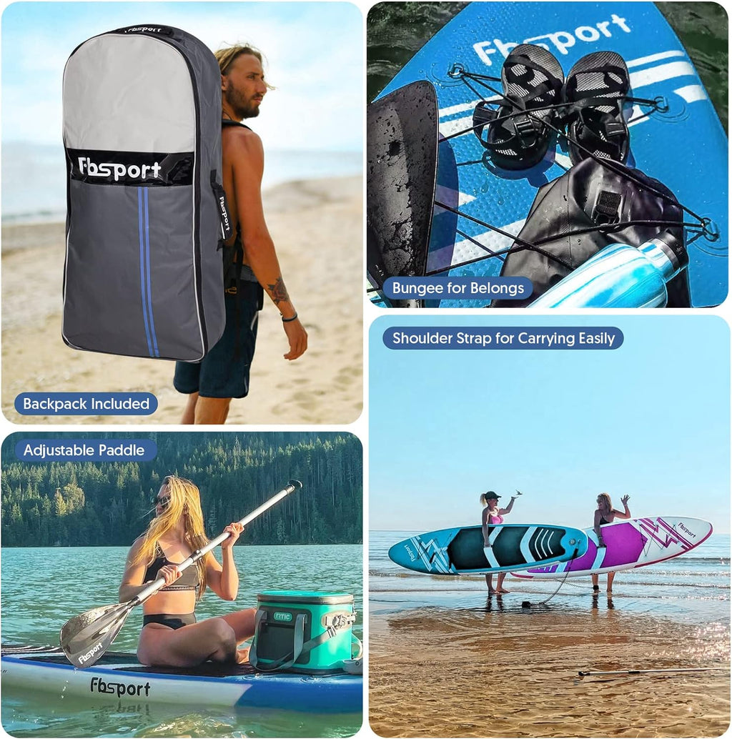 FBSPORT 11' Premium Stand Up Paddle Board Yoga Board with Durable SUP Accessories Carry Bag wourant
