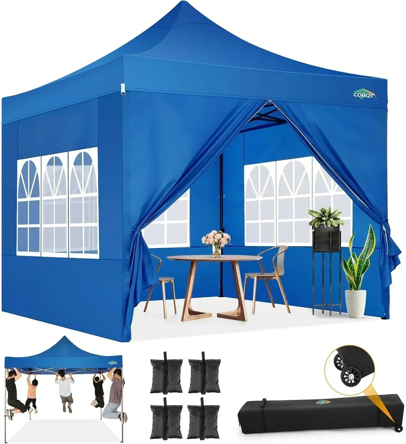 COBIZI 10x20 Heavy Duty Pop up Canopy Tent 6 sidewalls Commercial Canopy Wedding Party Tents wourant